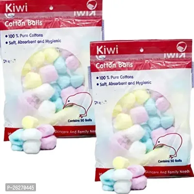 Multi Cotton Balls 50 In Each Pack Of 2 PKT