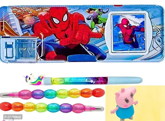 Spider-Man Cartoon Print Pencil Box Combo Pack of 5-thumb0