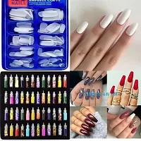 Artificial Nails With glitter set 48 pic Nails Set Of 100 Pcs-thumb2