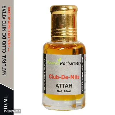 Saanvi Perfumers  Club De Nite | Attar | Floral Attar | Scent | Perfume Oil | Fragrance Oil | Perfume Fragrnae | Fragrnce Perfume Natural 0% Alcohol With Floral Fragrance (10ml)