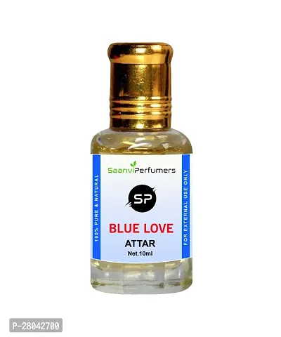 Saanvi Perfumers  Blue Love | Attar | Floral Attar | Scent | Perfume Oil | Fragrance Oil | Perfume Fragrnae | Fragrnce Perfume Natural 0% Alcohol With Floral Fragrance (10ml)