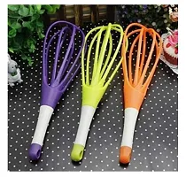 Useful 8 Pieces Black Measuring Cups And Spoons Set And  Silicone Spatula And Brush Setand Whisk And Non-Electric Hand Blender-thumb1