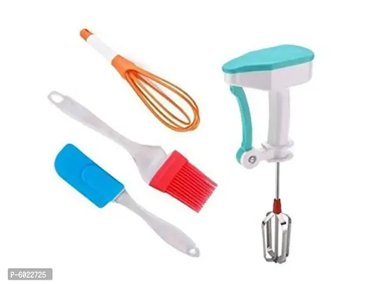 Useful Silicon Basting Spatula And  Oil Brush And  Power Free Hand Blender  And Egg Beater-thumb0