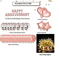 Rose Gold Anniversary Decorations Party Supplies Set (46 Pieces)-thumb1