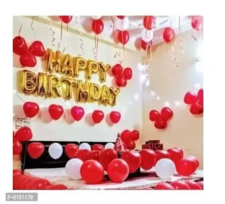 Happy Birthday Decoration Combo 43Pcs Set Foil Banner And Balloons (Pack Of 43)