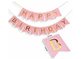 Happy Birthday Balloons Decoration Kit Items 47 Pcs and Golden Star Balloonsand Banner and Latex Metallic-thumb1