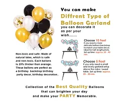 Blackand White + Golden Happy Birthday Banner +Latex Party Balloons Combo-thumb2