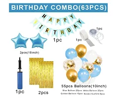 Blue and White Happy Birthday Balloons Decorations Set  63Pcs-thumb1