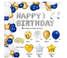 Blue Happy Birthday Decoration Kit Combo 58Pcs Combo Set-thumb1