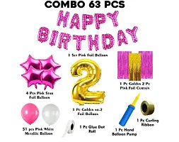 2Nd Birthday Decoration Items For Girls 63Pcs Pink and Gold Decoration  2Nd Birthday Party Decorationsand Birthday Decorations Kit-thumb2