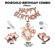 Apply Birthday Foil Balloon Decoration Set 50Pcs Balloon Garland Kit Alphabet Rose Gold Balloonsand Metallic Balloonsand Confetti Balloonand Heart and Star Foil Balloons For Birthday Decoration-thumb1