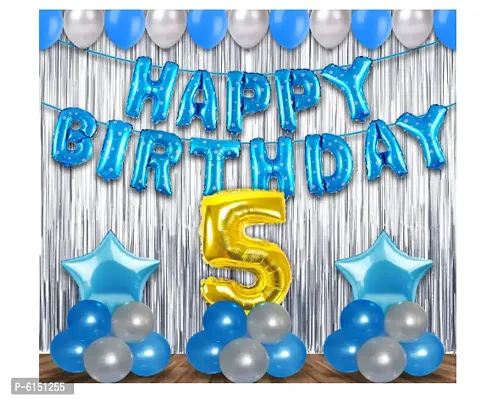 5Th Birthday Decoration Items For Boys With Fairy Light 55Pcs Fourth Birthday Decoration