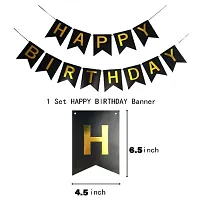 Happy Birthday Banner Decoration Kit Set With Metallic Balloons Blue Banner Set - Pack Of 34-thumb3