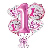 Girls First Birthday Decorations Items Combo 11  Pieces For Baby Girl -Pack Of 11, Pink-thumb2