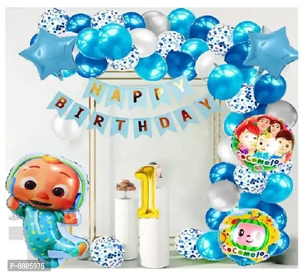 1 Cocomelon Theme Foil Balloon For Birthday Decoration Items And Kit Foil Number