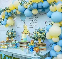 Pastel 10 Inches Blue And Yellow Macaron Candy Color Balloon -Pack Of 50 -Blue And Yellow-thumb1