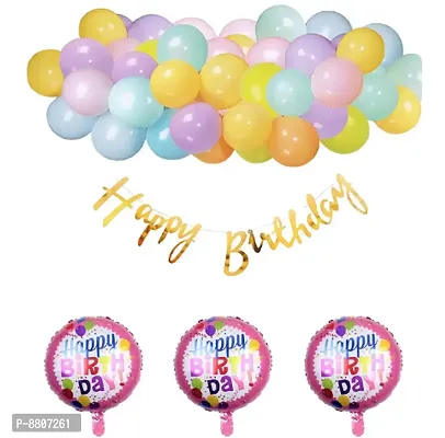 Cursive Golden Birthday Banner Pastel Balloon Arch Set Of 106  Pieces-thumb3