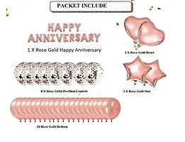 Rose Gold Anniversary Decorations Party Supplies Set - 46 Pieces-thumb1