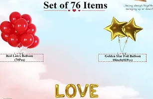 Red Love Theme Rubber Balloons  76  Pieces Decor Set-thumb1