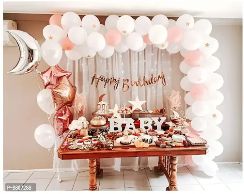 Rose Gold Birthday Decorations - 72 Pieces-thumb0