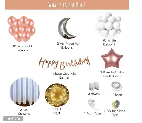 Rose Gold Birthday Decorations - 72 Pieces-thumb2