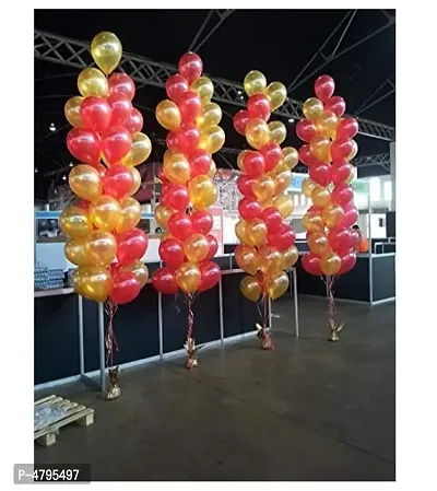 Theme Red and Golden - Metallic Latex Balloon (Set of 51 Pic)-thumb0