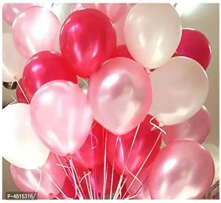 Blooms Theme Red, White and Pink  Metallic Latex Balloon (Set of 51 Pic)