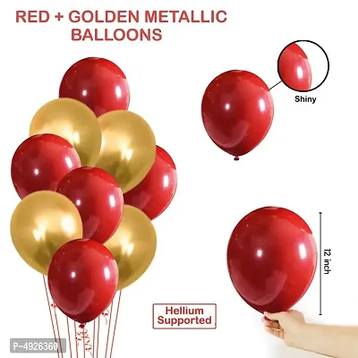 Red  Golden balloon set Pack of 100 balloons