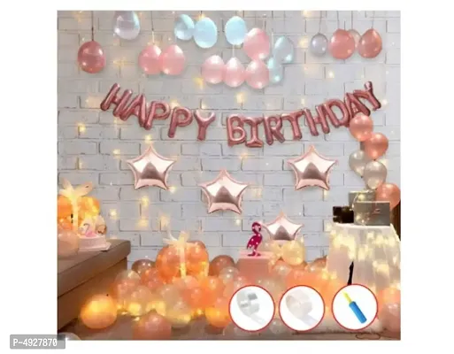 Significant Rose Gold Happy Birthday Decoration Kit - Pack of 90 pcs.