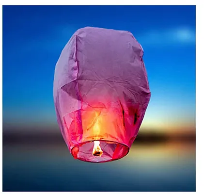 Paper Sky Lanterns Multicolour Wishing Hot Air Balloon ( Pack of 1