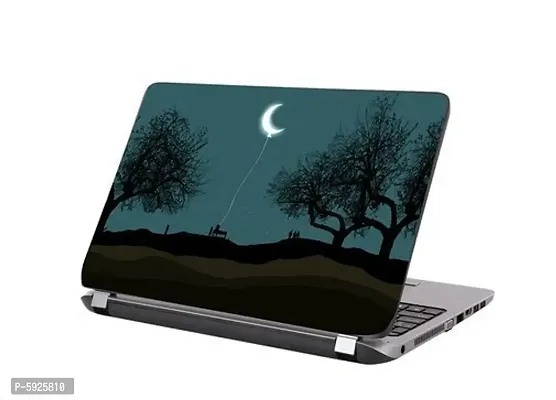 Half Moon In Night Premium Matte Finish Vinyl HD Printed Laptop Skin Sticker-thumb0