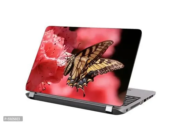 Black Butterfly Premium Matte Finish Vinyl HD Printed Laptop Skin Sticker-thumb0