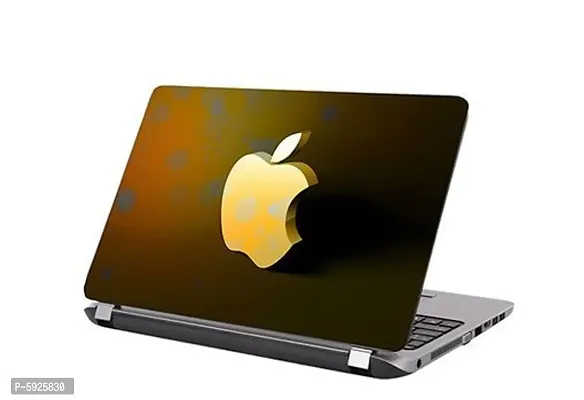 Yellow Apple Premium Matte Finish Vinyl HD Printed Laptop Skin Sticker-thumb0