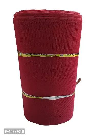 SHREECHALES Women Small Hole Heavy Can Can Net, Can Can Net Fabric, Can Can Net for Lehenga, Can Can Net for Gown (42 inches Width, Red, 5 Meters)-thumb0