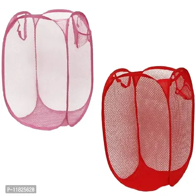 Full Size Rectangular Pink  Red Foldable Laundry Bag pack 2-thumb0