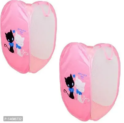 Winner Full Size Rectangular Pink Foldable Laundry Basket - Laundry Bag Pack of 2