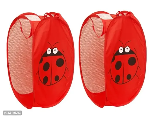 Winner Full Size Rectangular Red Foldable Laundry Basket - Laundry Bag Pack of 2