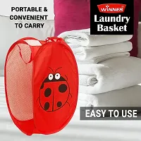 Winner Full Size Rectangular Red Foldable Laundry Basket - Laundry Bag pack of 1-1063-thumb1