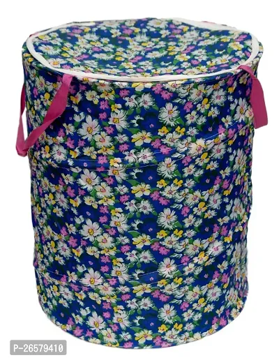 Winner 19 L Multicolor Polyester Floral Print Round Folding Laundry Bag 36 x 42 CM-1054