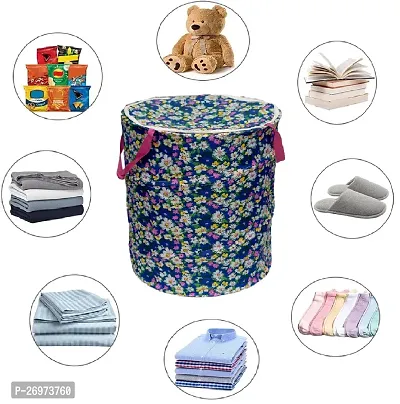 Winner 19 L Multicolor Polyester Floral Print Round Folding Laundry Bag 36 x 42 CM-thumb5