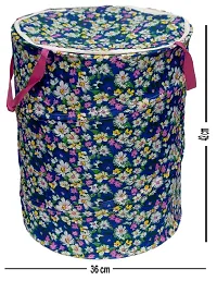 Winner 19 L Multicolor Polyester Floral Print Round Folding Laundry Bag 36 x 42 CM-thumb2