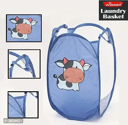 Full Size Rectangular Blue Foldable Laundry Bag Pack of 1-thumb0