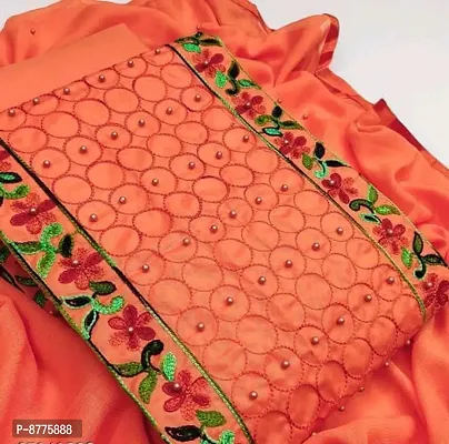 Classic Cotton Embroidery Dress Material With Dupatta For Women-thumb0