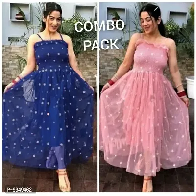 Trendy Net Dress for Women Combo of 2