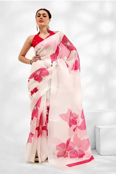 BEAUTIFUL ORGANZA SAREE FOR WOMEN