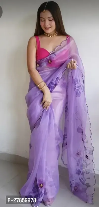 Classic Organza Saree with Blouse piece