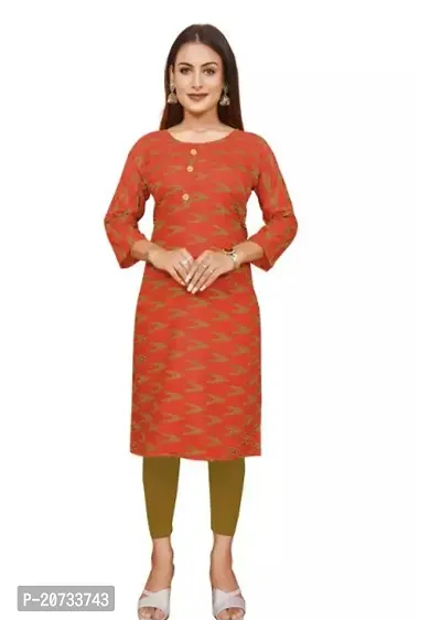 A-Line Red  Rayon Kurta For Women