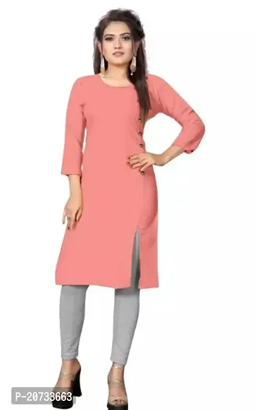 A-Line Pink  Rayon Kurta For Women