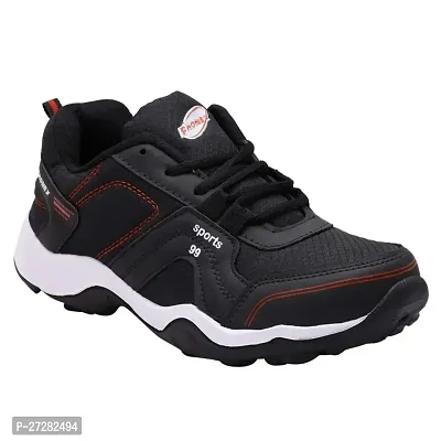 Men's Lace Eva Sole Running Shoes Men Sport Shoes Blk Red-thumb0