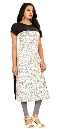 The Orange Shopee Presents Women's Crepe Printed Straight Kurti (Multi Colour)-thumb1